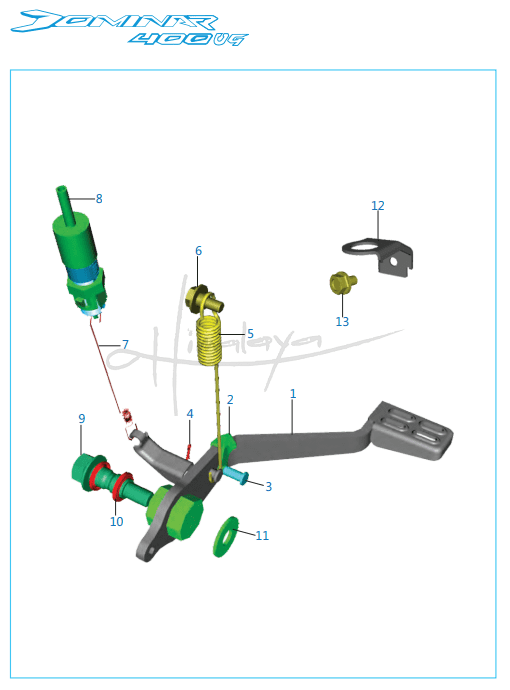 This is an image of Rear Brake Pedal - Dominar 400 UG