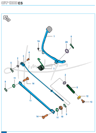 This is an image of Rear Brake Pedal - Boxer CT 100 Alloy