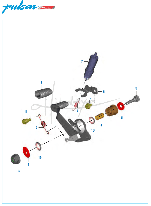 This is an image of Rear Brake Pedal - Pulsar N 250