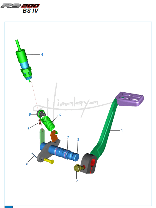 This is an image of Rear Brake Pedal - Pulsar RS 200