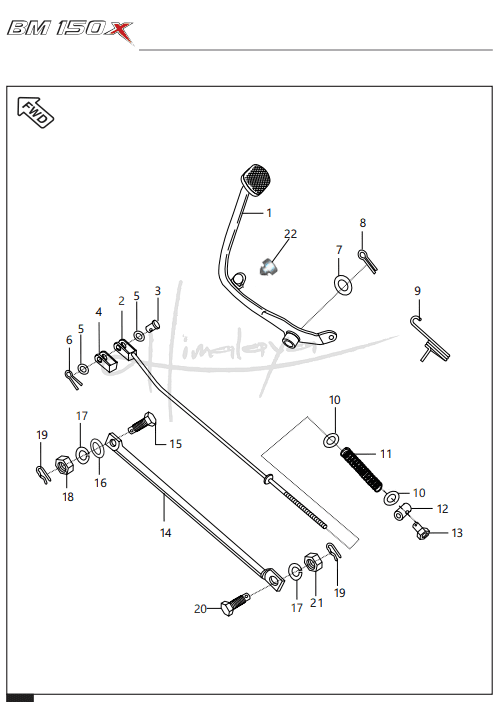 This is an image of Rear Brake Pedal - Boxer 150X