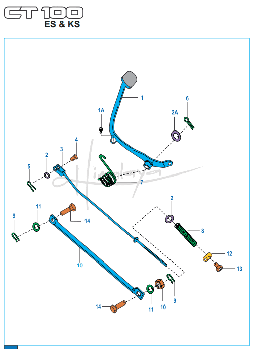 This is an image of Rear Brake Pedal - Boxer CT 100 KS/ES