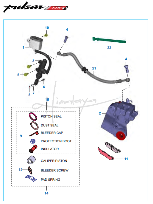 This is an image of Rear Disc Brake Assembly - Pulsar N160 Dual ABS