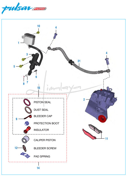 This is an image of Rear Disc Brake Assembly - Pulsar N 250