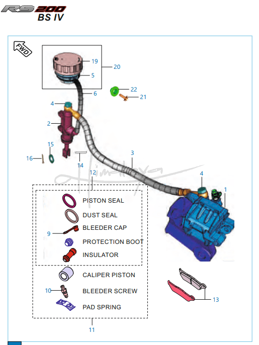 This is an image of Rear Disc Brake System - Pulsar RS 200