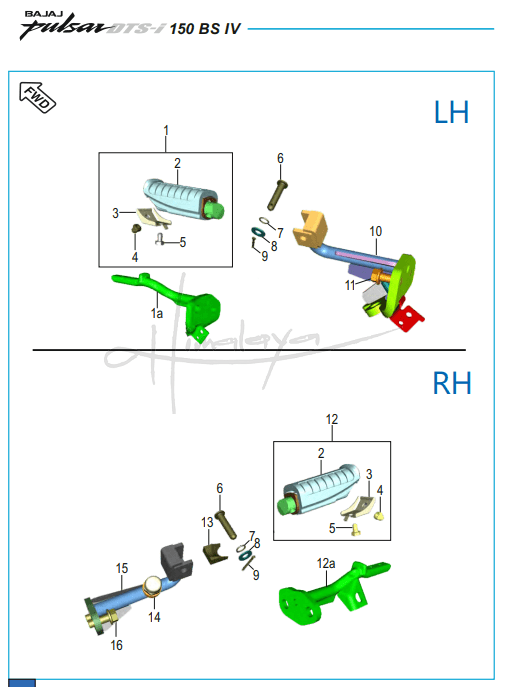 This is an image of Rider Foot Rest - Pulsar 150 Neon