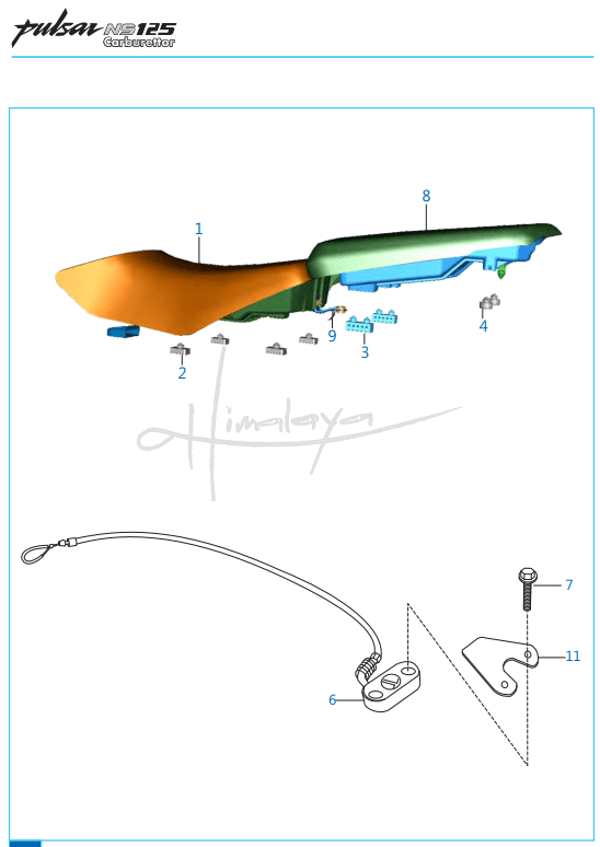 This is an image of Seat Assembly Seat Lock - Pulsar NS 125