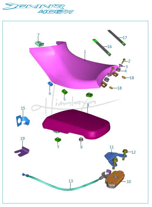 This is an image of Seat Assembly Seat Lock - Dominar 400 UG