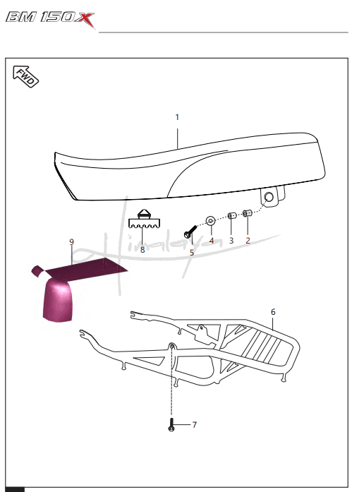 This is an image of Seat Assembly - Boxer 150X