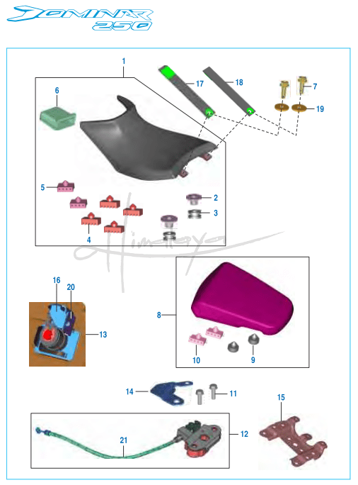 This is an image of Seat Assembly Seat Lock - Dominar 250