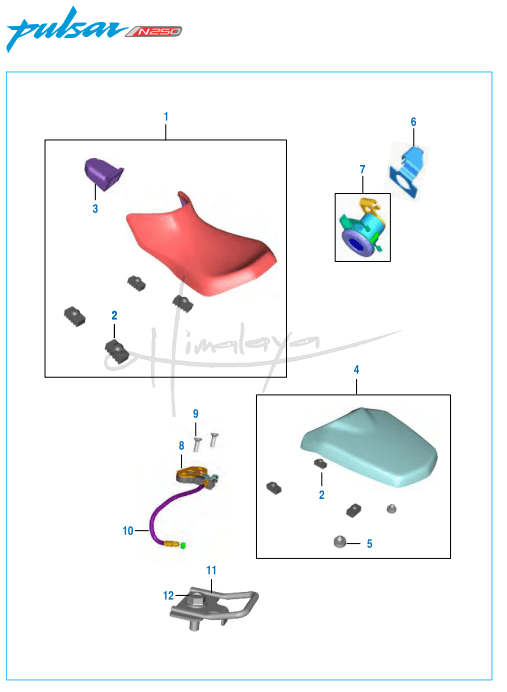 This is an image of Seat Assembly Seat Lock - Pulsar N 250