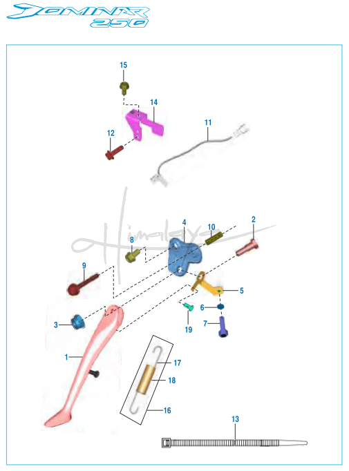 This is an image of Side Stand Assembly - Dominar 250