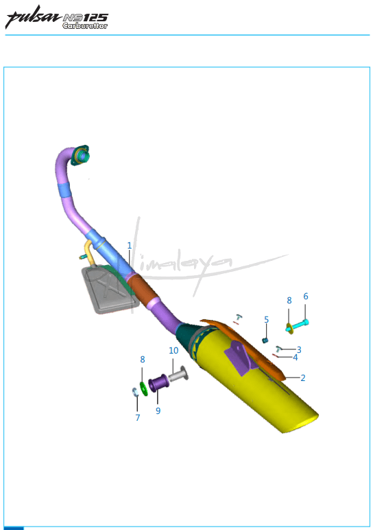 This is an image of Silencer Assembly - Pulsar NS 125