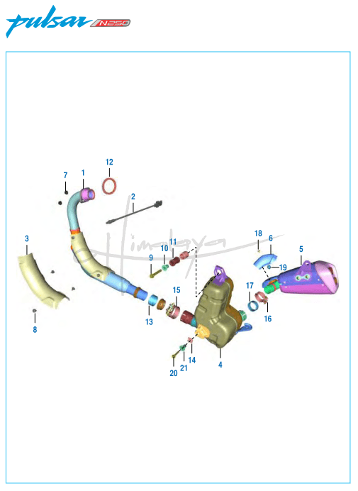 This is an image of Silencer Assembly - Pulsar N 250