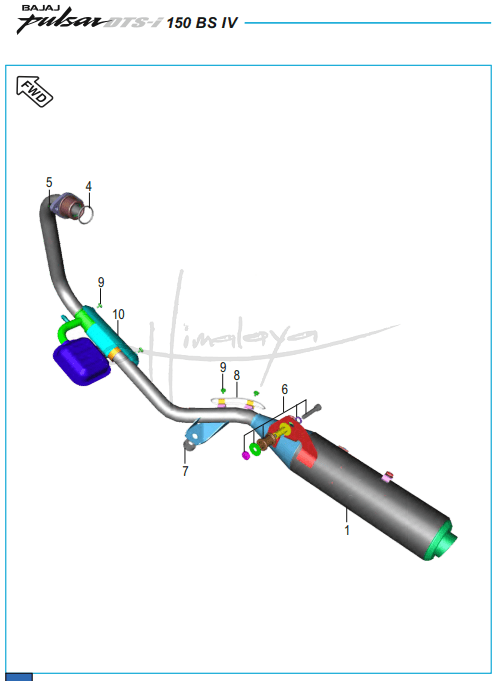 This is an image of Silencer Assembly - Pulsar 150 Neon