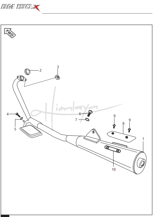 This is an image of Silencer Assembly - Boxer 150X