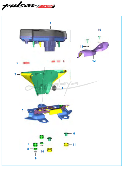 This is an image of Speedometer Assembly - Pulsar N160 Dual ABS