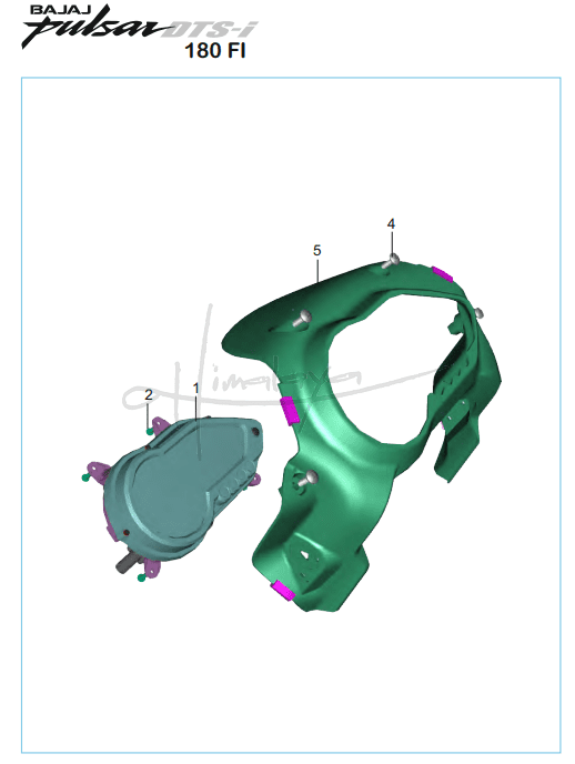 This is an image of Speedometer Assembly - Pulsar 180 FI Neon