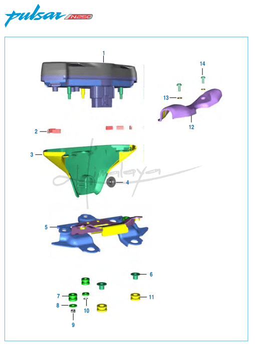 This is an image of Speedometer Assembly - Pulsar N 250