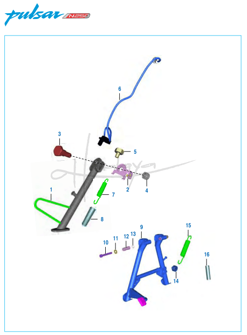 This is an image of Stand Assembly - Pulsar N 250