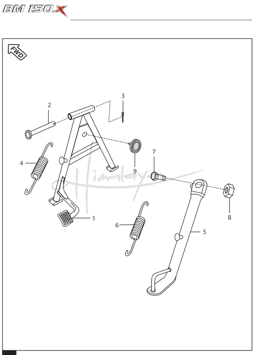 This is an image of Stand Assembly - Boxer 150X