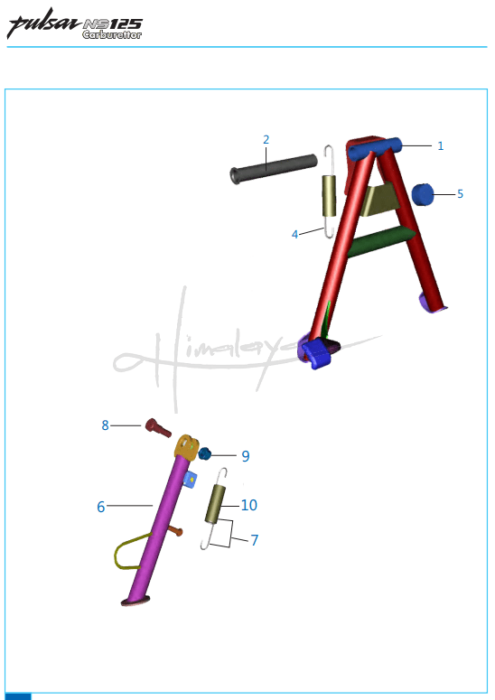 This is an image of Stand Assembly - Pulsar NS 125