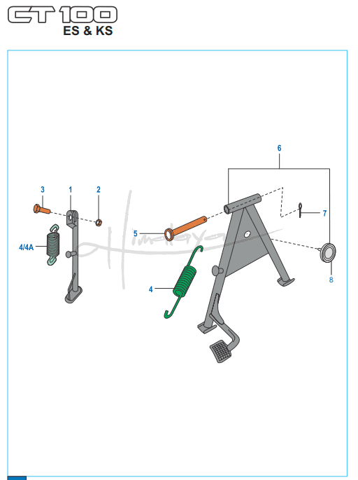 This is an image of Stand Assembly - Boxer CT 100 KS/ES