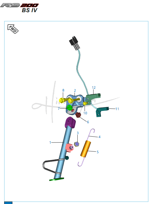 This is an image of Stand Assembly - Pulsar RS 200