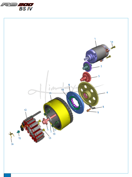 This is an image of Starter Assembly - Pulsar RS 200