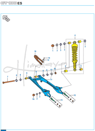 Swing Arm Rear Shock Absorber - Boxer CT 100 Alloy