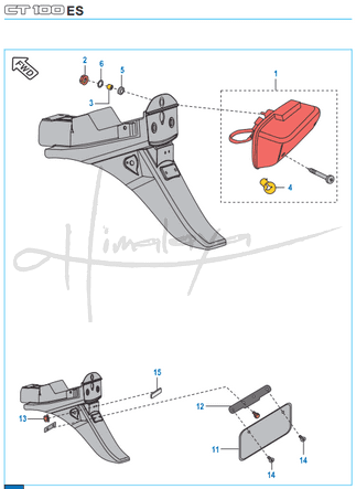 This is an image of Tail Lamp Assembly Number Plate - Boxer CT 100 Alloy