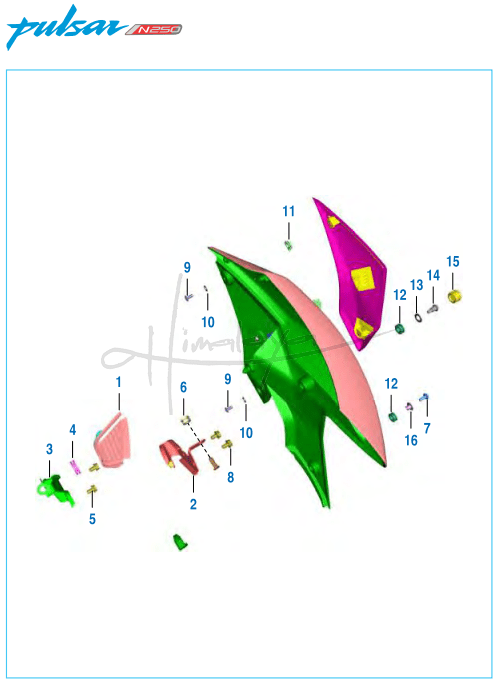 This is an image of Tank Flaps RH - Pulsar N 250