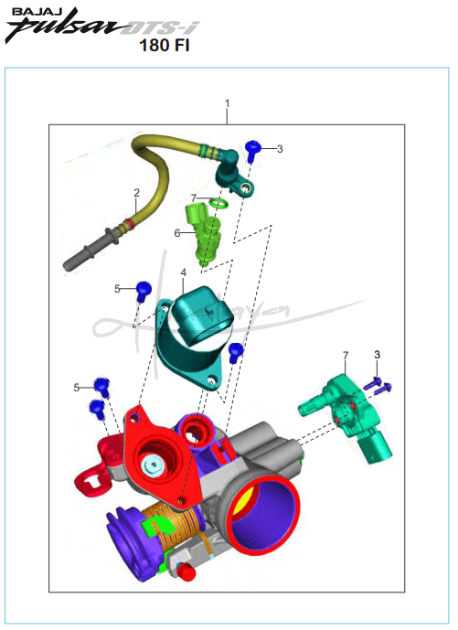 This is an image of Throttle Body Assembly - Pulsar 180 FI Neon