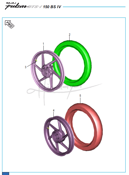 This is an image of Tube Tyre Rim - Pulsar 150 Neon