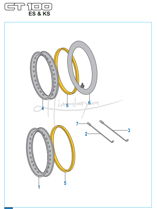 Tube Tyre Rim - Boxer CT 100 KS/ES