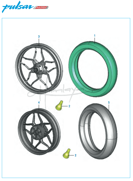 This is an image of Tube Tyre Rim - Pulsar N 250