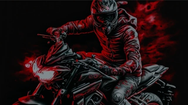 Image of a guy riding a motorcycle